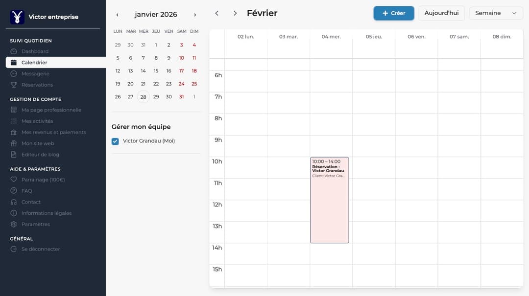 Aperçu de l'interface de gestion centralisée Booktin